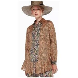 Scotch‎ Soda Beach Freaks Women's Leopard Floral Button Up M Animal Print